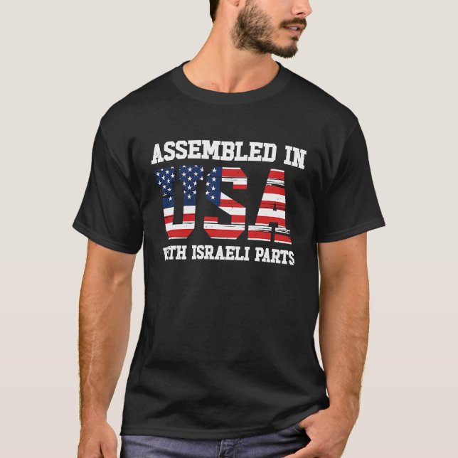 T-shirt Born Israeli Israel American USA Citizenship  1 (Devant)