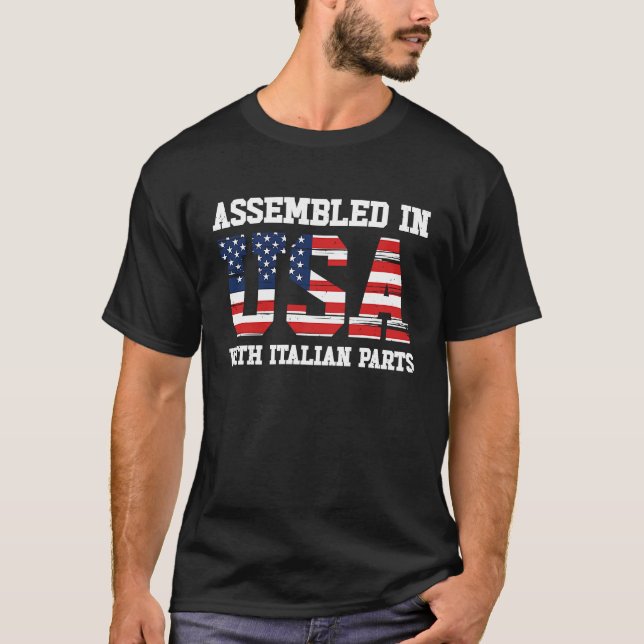 T-shirt Born Italian Italy American USA Citizenship (Devant)