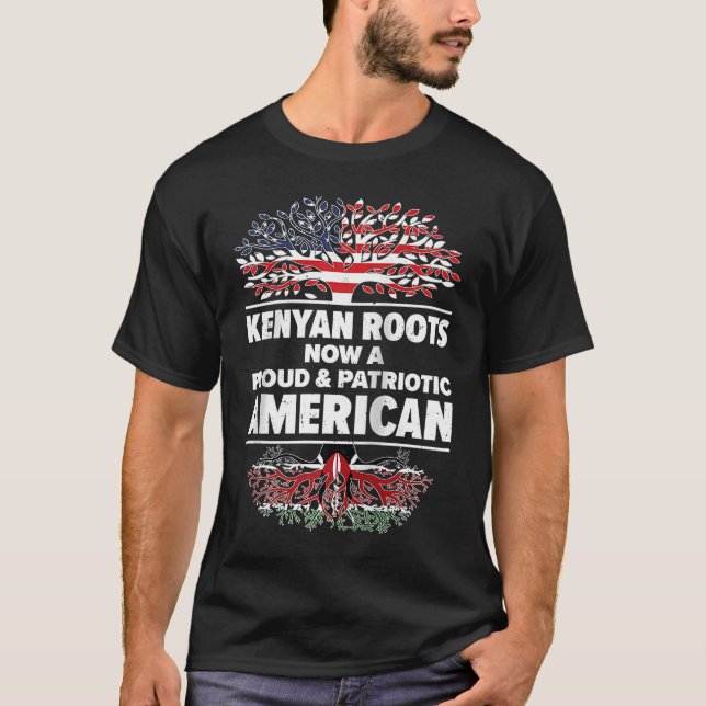 T-shirt Born Kenyan Kenya American USA Citizenship Raglan  (Devant)