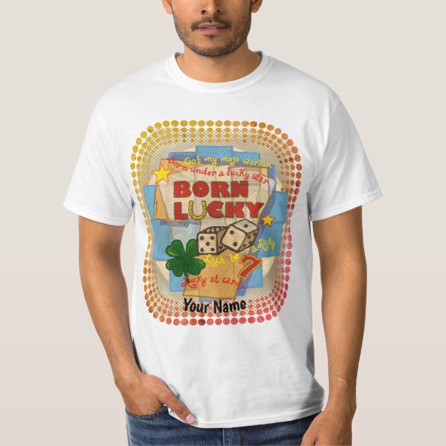 T-shirt Born Lucky poker (Devant)