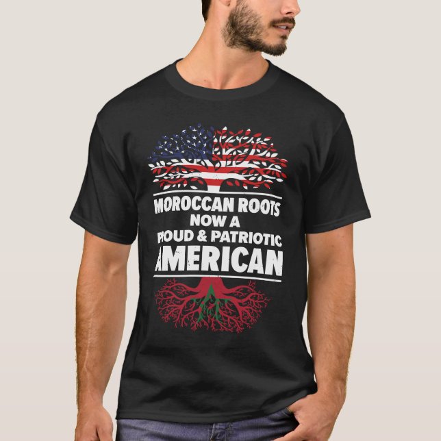 T-shirt Born Moroccan Morocco American USA Citizenship (Devant)