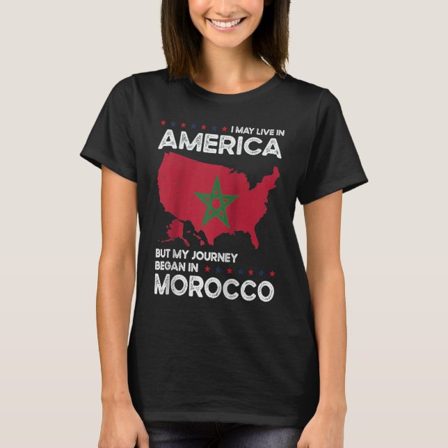 T-shirt Born Moroccan Morocco American USA Citizenship Rag (Devant)