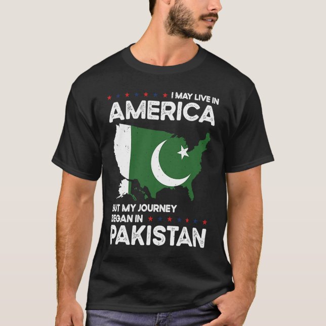 T-shirt Born Pakistani Pakistan American USA Citizenship   (Devant)