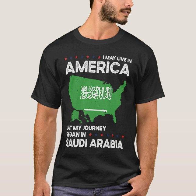 T-shirt Born Saudi Arabian Saudi Arabia American USA Citiz (Devant)
