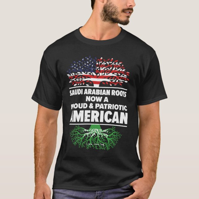 T-shirt Born Saudi Arabian Saudi Arabia American USA Citiz (Devant)