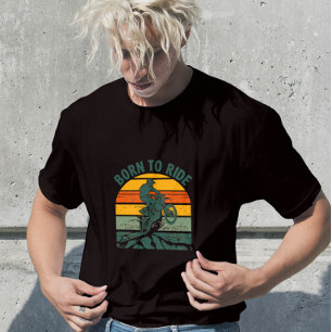 T-shirt Born To Ride Motocross Vintage