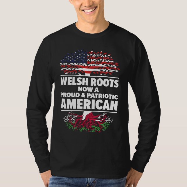 T-shirt Born Welsh Wales American USA Citizenship  1 (Devant)