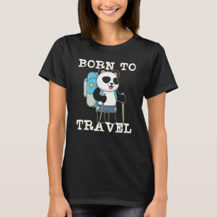 T-shirt Borne Voyage Panda Backpacker Voyageur Wanderlust