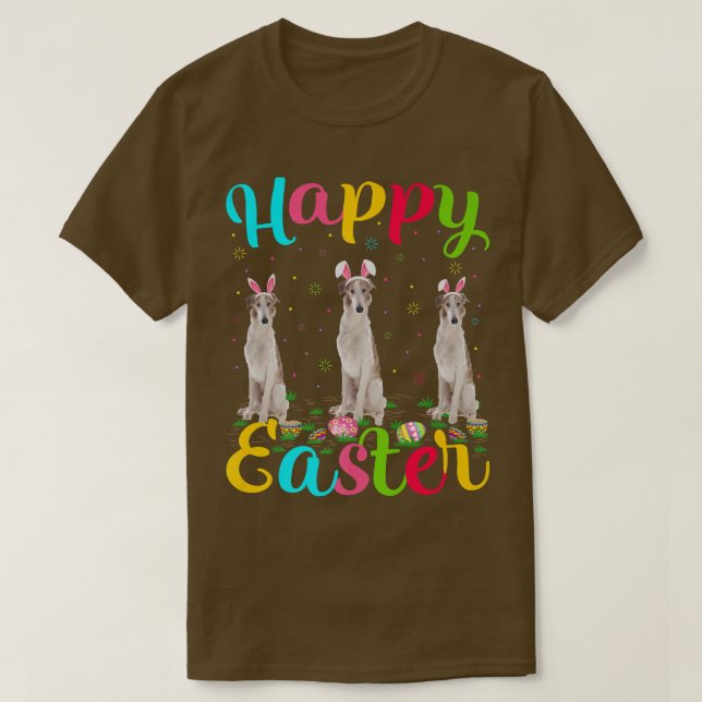 T-shirt Borzoi Amoureux des chiens Funny Oeuf de Pâques Bu (Design devant)