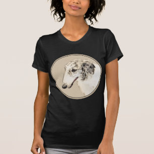 T-shirt Borzoi (Argent Brindle) Peinture Chien Art origina