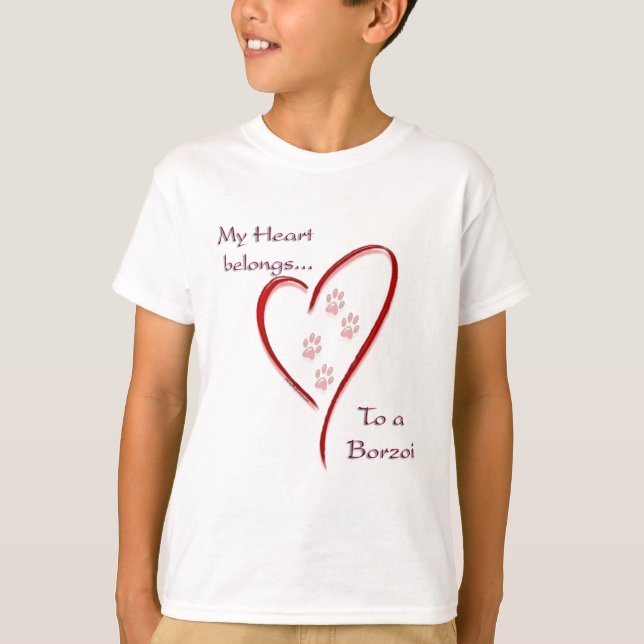 T-shirt Borzoi Coeur Appartient (Devant)