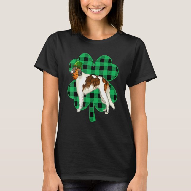 T-shirt Borzoi Leprechaun Saint Patrick Chanceux C (Devant)