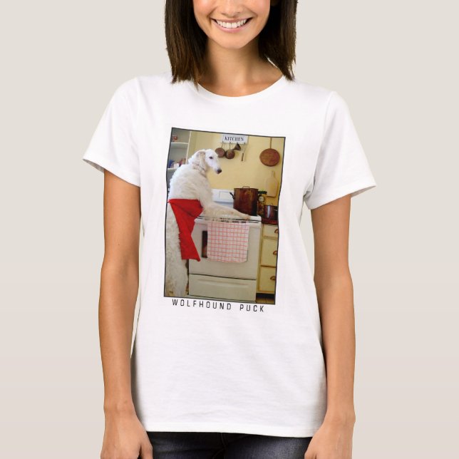 T-shirt Borzoi Lévrier Russe "Wolfhound Puck" Chien (Devant)
