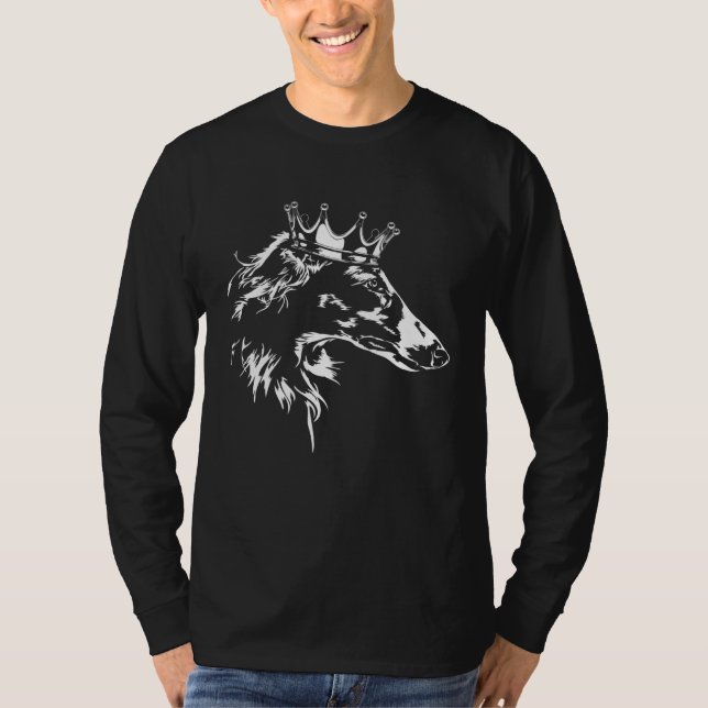 T-shirt Borzoi with crown dog greyhound dog mom (Devant)
