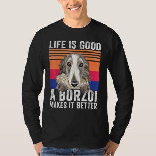 T-shirt Borzois Rend Votre Vie Bonne Vintage