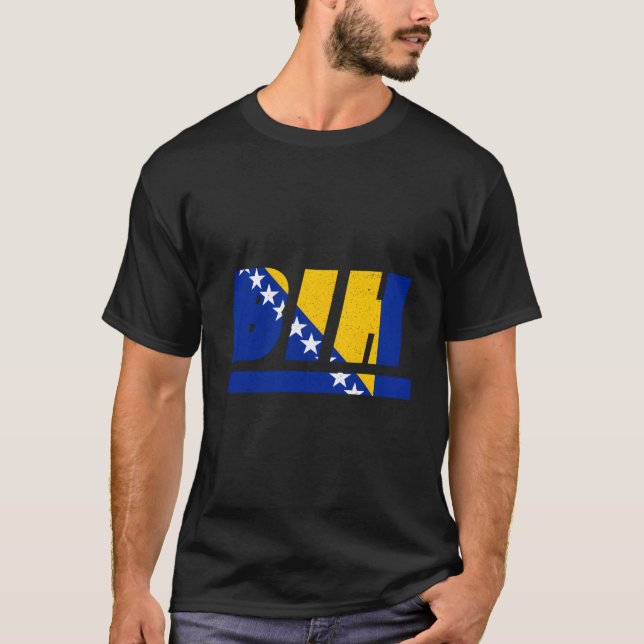 T-shirt Bosnia And Herzegovina Bih Bosnia With Flag (Devant)