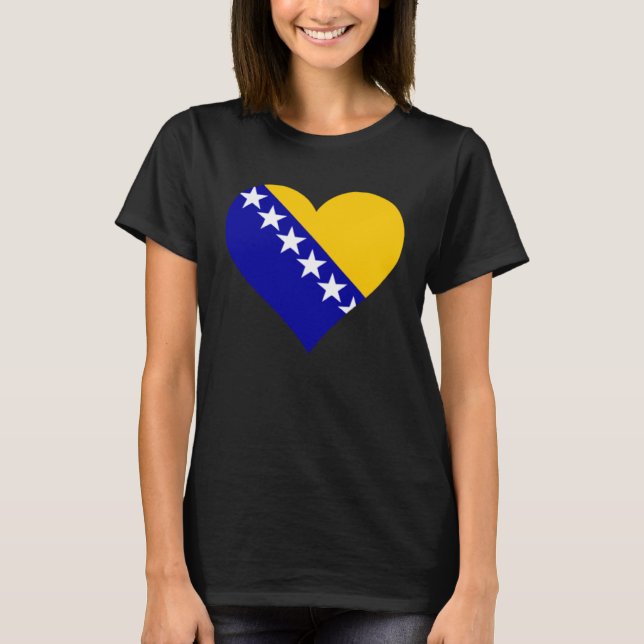 T-shirt Bosnia and Herzegovina Flag Heart Love (Devant)