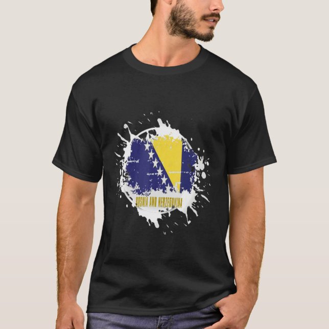 T-shirt Bosnia And Herzegovina Splash (Devant)