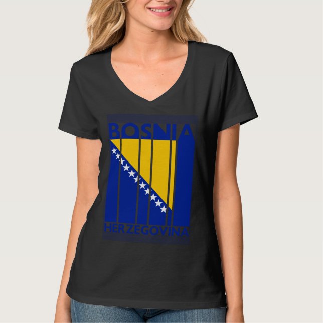 T-shirt Bosnia and Herzegovina  Vintage Bosnian Flag (Devant)