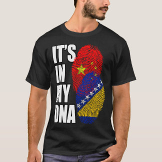 T-shirt Bosnian And Chinese Mix DNA Flag Heritage