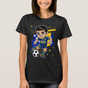 T-shirt Bosnie-Herzégovine Enfant Goal Dessin Animé Bosnie