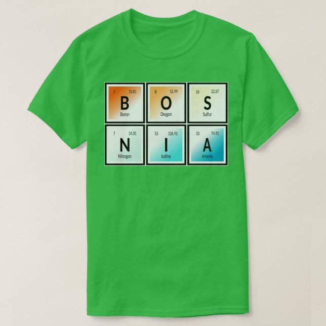 T-shirt Bosnie Table des éléments (Design devant)