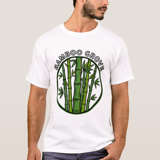 T-shirt Bosquet de bambou, art vert botanique (Devant)