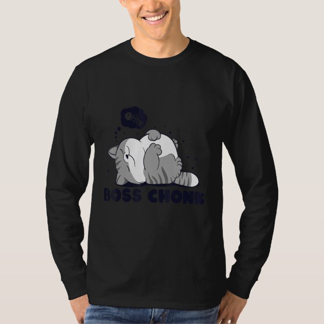 T-shirt Boss Chonk Lazy Sleeping Fat Mème Design (Devant)