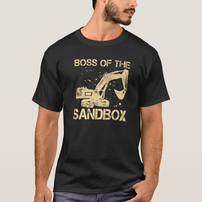 T-shirt Boss de Sandbox Excavateur Conducteur Équipement L (Devant)