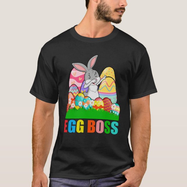 T-shirt Boss d'oeuf Pâques Dabbing Bunny Kids Toddler Boys (Devant)