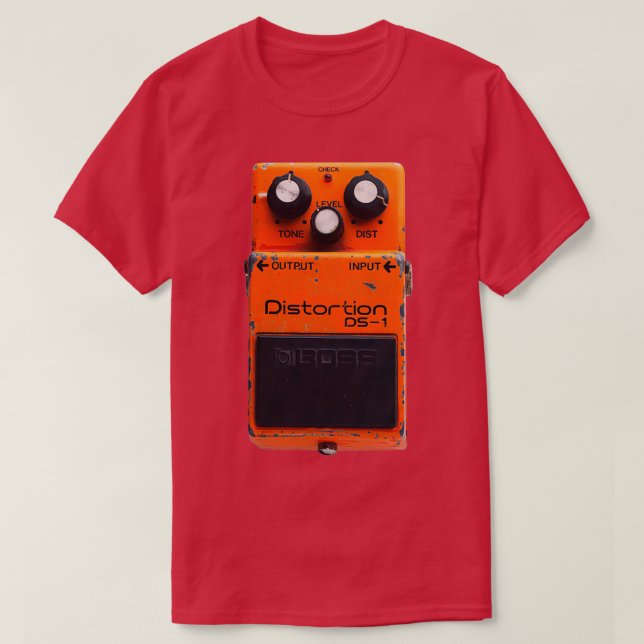 T-shirt Boss DS1 Distorsion Guitare Pédale Vintage  (Design devant)