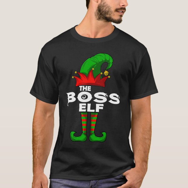 T-shirt BOSS Elf Family Christmas Group Matching PJ (Devant)