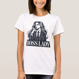 T-shirt Boss Lady - Femme confiante en costume d'affaires