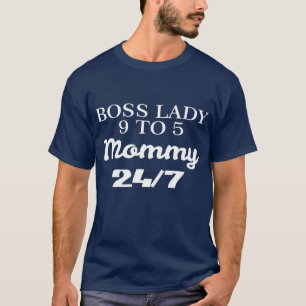 T-shirt Boss Lady maman FEMMES FEMMES Rétro de la Fête des