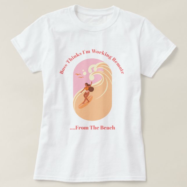 T-shirt Boss pense que je travaille à distance...De la pla (Design devant)