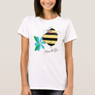 T-shirt Bossue de Bébé Floral Bleu Sarcelle Maman à l'Abei