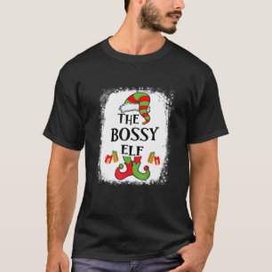 T-shirt Bossy Elf Matching Famille Funky Christmas Party P