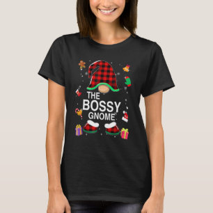 T-shirt Bossy Gnome Buffalo Plaid Matching Family Christma