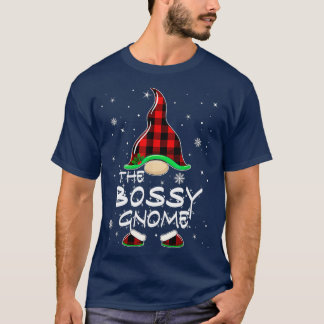 T-shirt Bossy Gnome Buffalo Plaid Matching Family Christma
