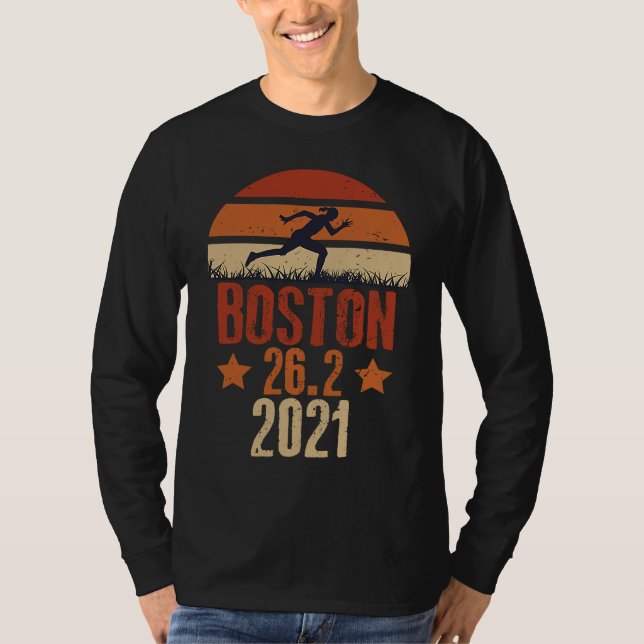 T-shirt Boston 2021 Marathon Runner 26 2 Miles (Devant)