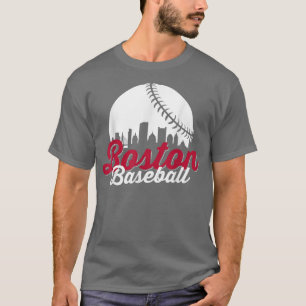 T-shirt Boston Baseball Ball City Massachusetts Retro Vint