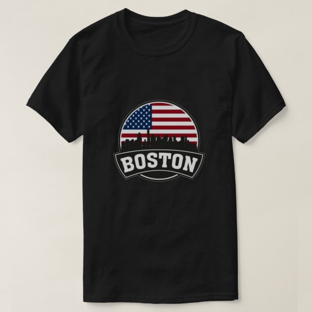 T-shirt Boston City Skyline, boston ma skyline (Design devant)