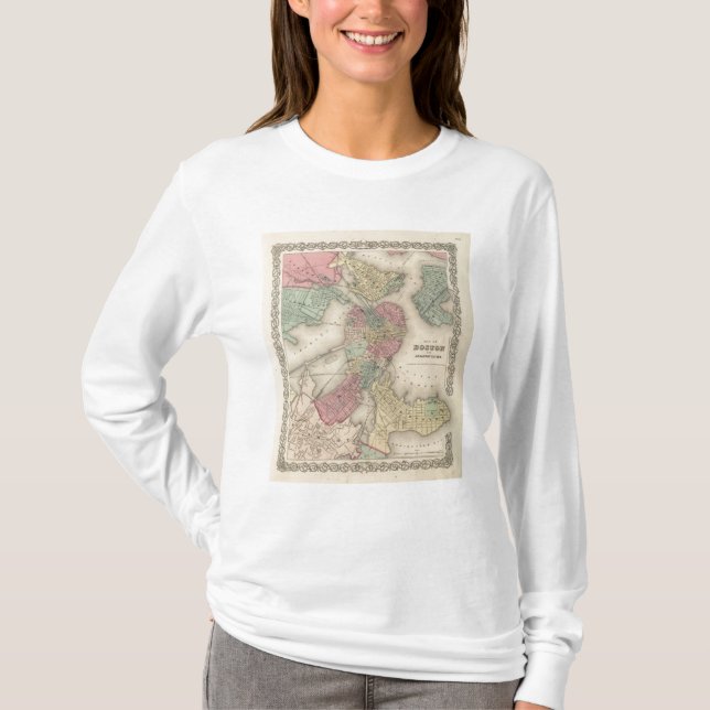 T-shirt Boston et villes adjacentes (Devant)