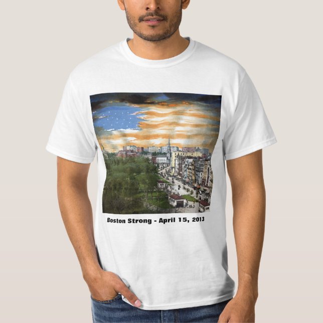 T-shirt Boston fort - dans la mémoire du 15 avril 2013 (Devant)