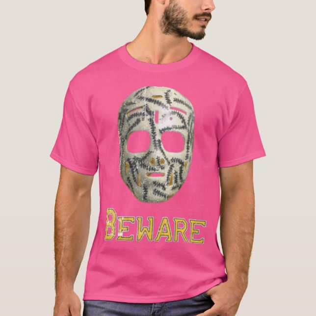 T-Shirt Boston Hockey Beware Classique 70s Masque  (Devant)