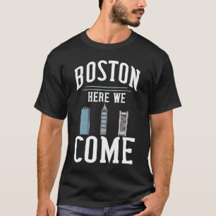 T-shirt Boston Massachusetts City Skyline Map Voyage