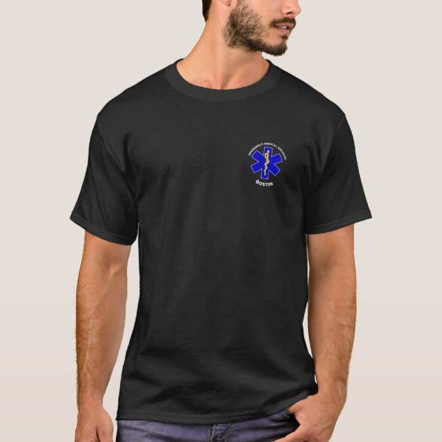 T-shirt Boston Massachusetts EMS Paramètre EMT Uniform (Devant)