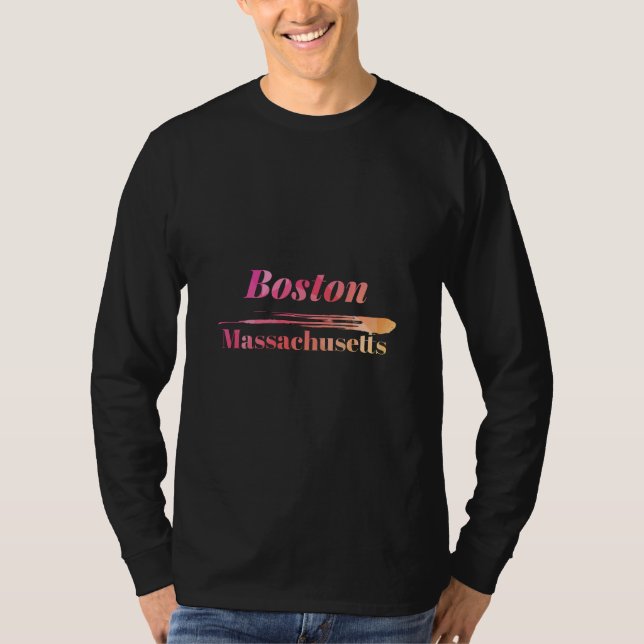 T-shirt Boston Massachusetts Low Poly (Devant)