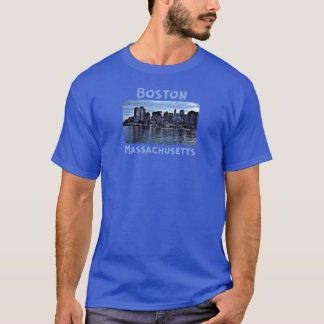 T-shirt Boston Massachusetts Skyline Art surdimensionné