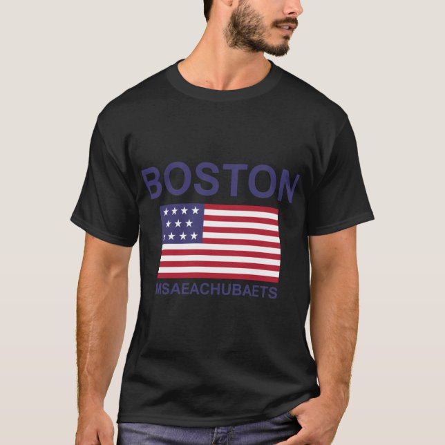 T-SHIRT BOSTON MSAEACHUBAETS (Devant)